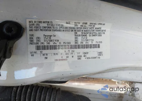 2013 Ford Focus Se z USA, uszkodzony, nr VIN 1FADP3K27DL320116